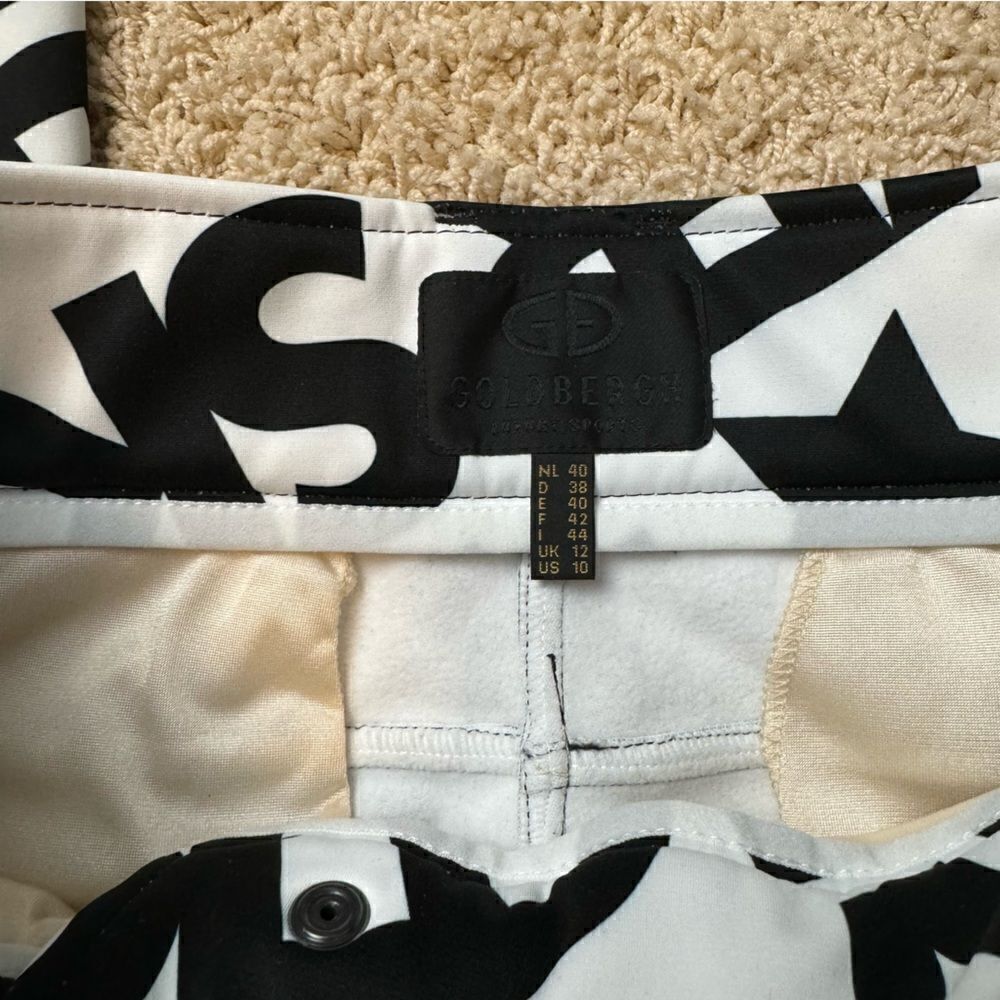 Goldbergh pippa Skistar Ski Pants Pippa Ski Pants White Black Logo Waterproof 10 - Picture 2 of 6